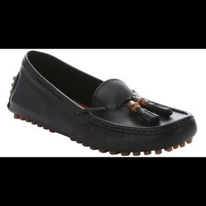GUCCI
Black Leather 'hebron' Bamboo  Loafers